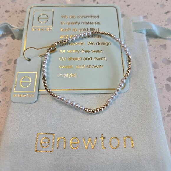 NWT! enewton classic gold and pearl blissful pattern bracelet rn - Picture 3 of 4